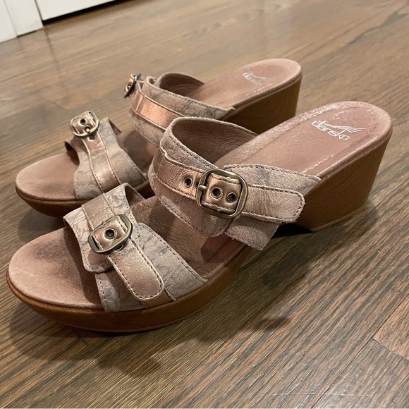 Dansko Jessie Sandal Taupe Marble Suede 9700162200 Size 41 (US 10-10.5) - Picture 4 of 13